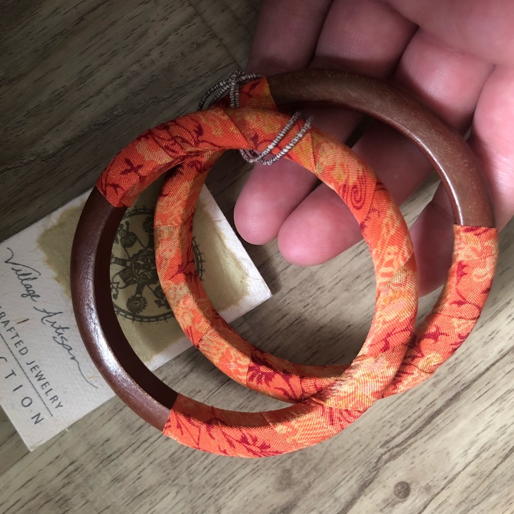 Wooden Bangle Bracelets (set of 2)